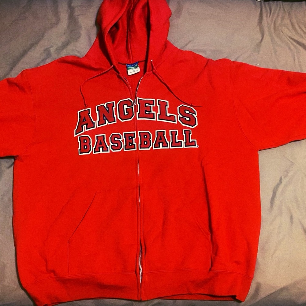 Los Angeles of Anaheim Angels Champion Red Eco Fleece Hoodie